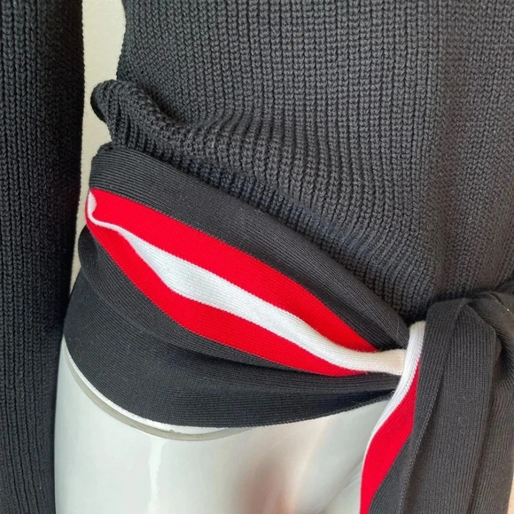 Givenchy Black, Red and White Striped Tie Waist Sweater Size S - Picture 9 of 10